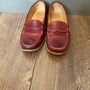 Women’s Frye red loafers, size 8 1/2